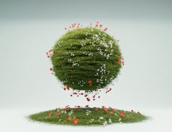 Sustainable future concept with green sphere representing CSR trends